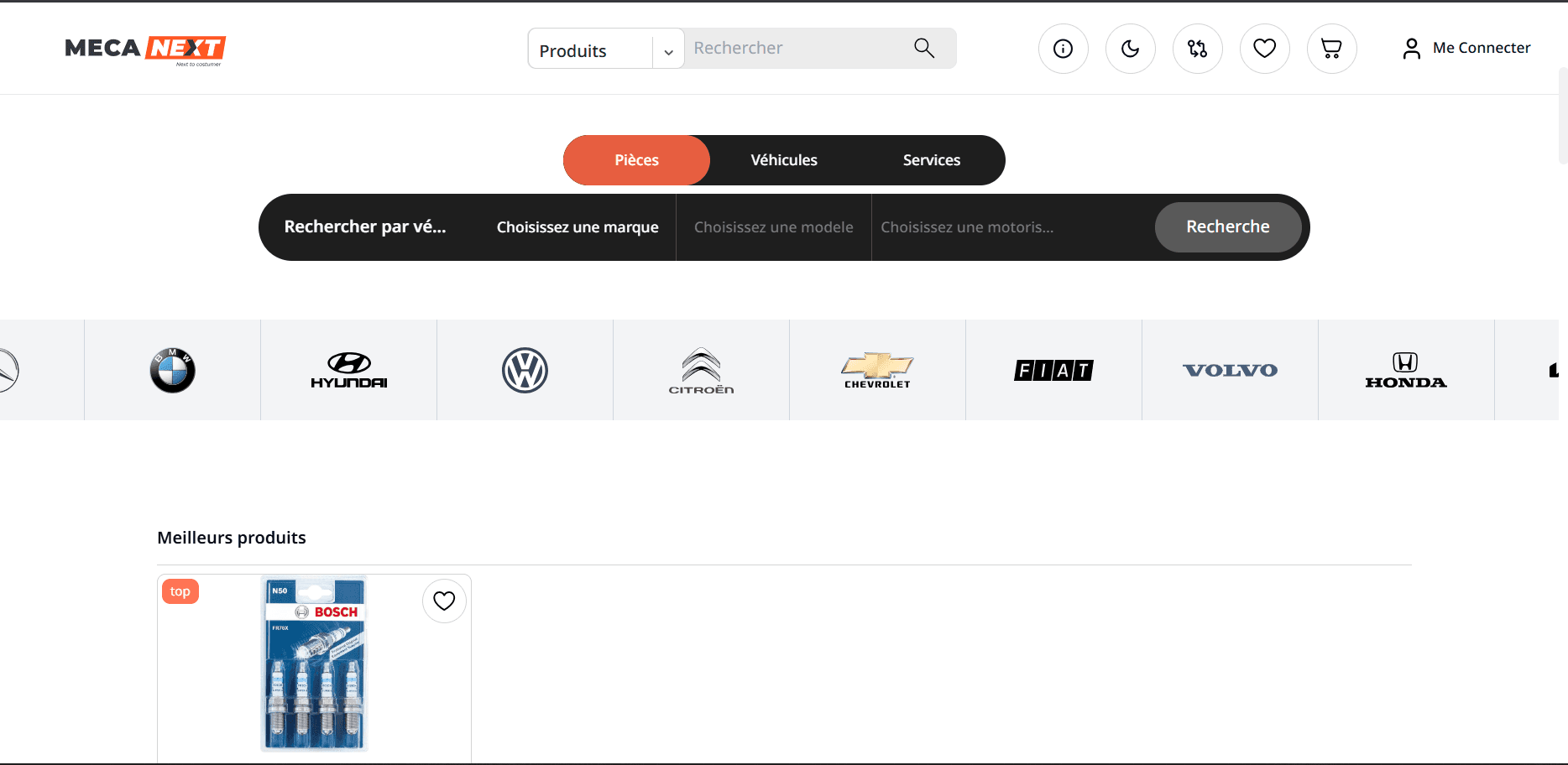 MecaNext seller and admin workspace interface